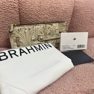 Brahmin Credit card wallet Latte Melbourne Gently Used
